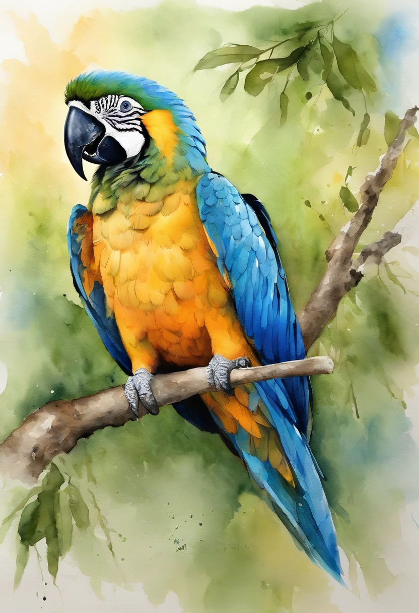 Female blue Spixar macaw/Animated Movies left side branch