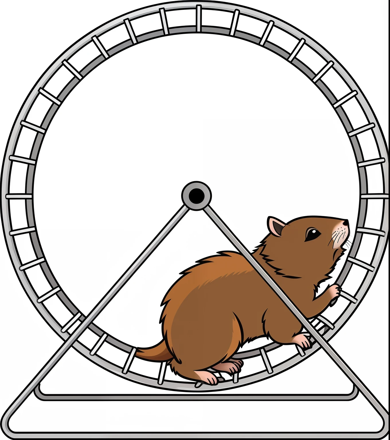um hamster dos desenhos animados em uma roda com um mouse nele, hamster, roedor, roda-gigante, foto de um hamster, Hamsters, Gopher, pet animal, Harry Volk Estilo Clip Art, patas na roda, An anthropomorphic mouse, montanha-russa, Castor caprichoso, hd illustration, anthropomorphic rat, anthropomorphic beaver, an illustration of