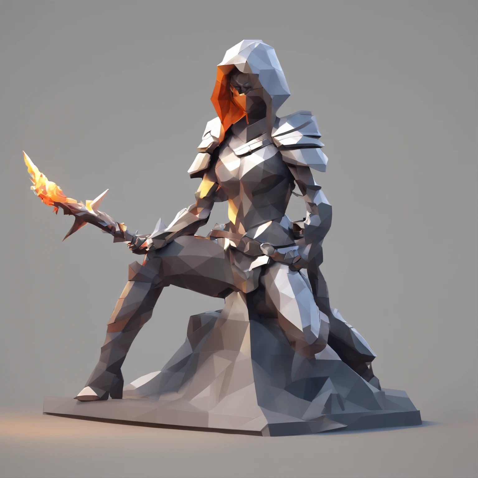 An armored paladin woman kneeling on one knee holding a flaming sword, abstract beauty, Centered, Looking at the camera, Facing the camera, nearing perfection, Dynamic, Highly detailed, smooth, Sharp focus, 8K, high definition resolution, illustration, adobe illustrator, Art by Ramil Sunga, Casper Konefal, Nick Thornborrow, and Matt Rhodes