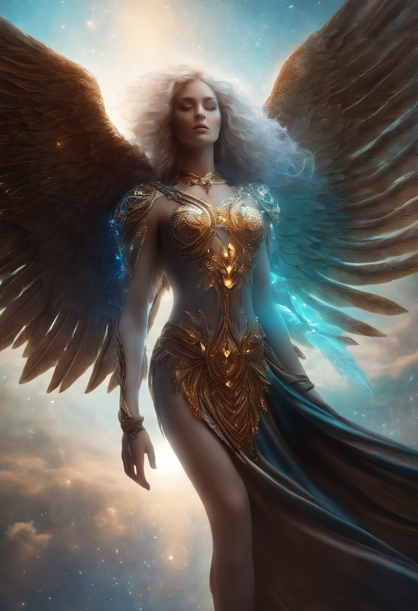 full body:1.6, walking pose, slow motion, (rogue thief:1.2) woman, multi-layered stitched,(white silk cloak), (intricately patterned cloth:1.2), (insanely detailed, flowering:1.5), (top quality, Alessandro Casagrande,
Greg Rutkowski, Sally Mann, concept art, 4k), (analog:1.2), (high sharpness), (detailed pupils:1.1), (painting:1.1), (digital painting:1.1), detailed face, eyes and body, masterpiece, best quality, (highly detailed photo:1.1), 8k, photorealistic, (long curvy hair, ecstasy:1.1), (young woman:1.1), by jeremy mann, by sandra chevrier, by maciej kuciara, sharp, (perfect body:1.1), realistic, real shadow, 3d, (europe castle background:1.2), (by Michelangelo), angel of death, innocent, eyes, diadem, angel wings, black clothes, full body, arms behind back, sky, halo, post-apocalypse, detailed armor