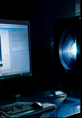 Foto de um computador e monitor em uma universidade