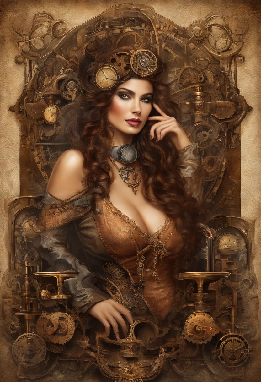 (busty),(seductive),2 women, detailed faces, alluring gazes, flowing hair, elegant dresses, vibrant colors, soft lighting, portrait style, high resolution, fine brushstrokes, masterful composition, rich textures.