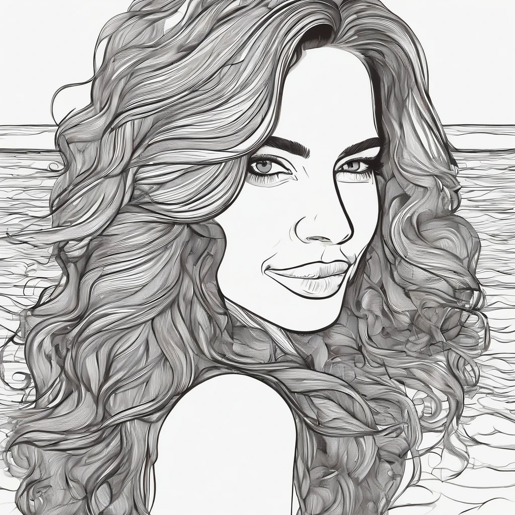 1 adult woman, long hair, curly hair, red hair, detailed skin, brown eyes, smiling, Occasional, sexy clothes, with background in a sunset on the sea, super realistic 16k, super detailed and realist