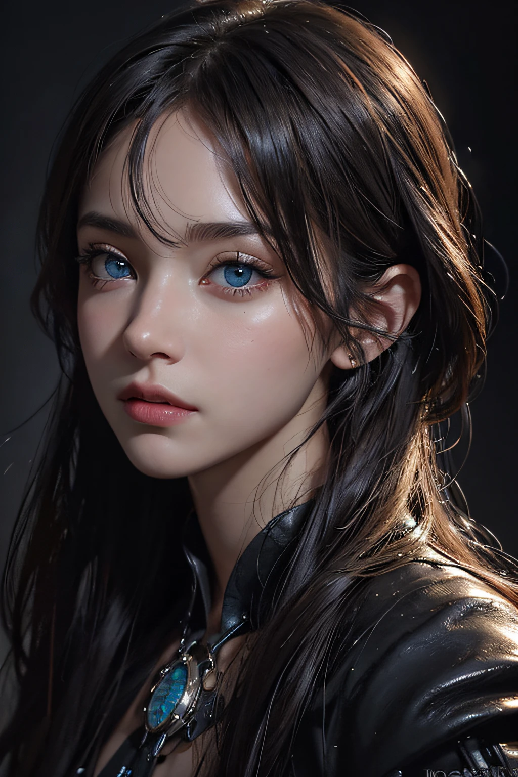 (front focus),(in the dark:1.6),
Hyperrealist portrait of female by david hockney and alphonse mucha,fantasy art, photo realistic, dynamic lighting, artstation, poster, volumetric lighting, very detailed faces, 4 k, award winning,, 1girl, in the dark, deep shadow, low key,cowboy shot,(official clothing:1.4) ,black short hair with fringe, blue eyes (face close-up)