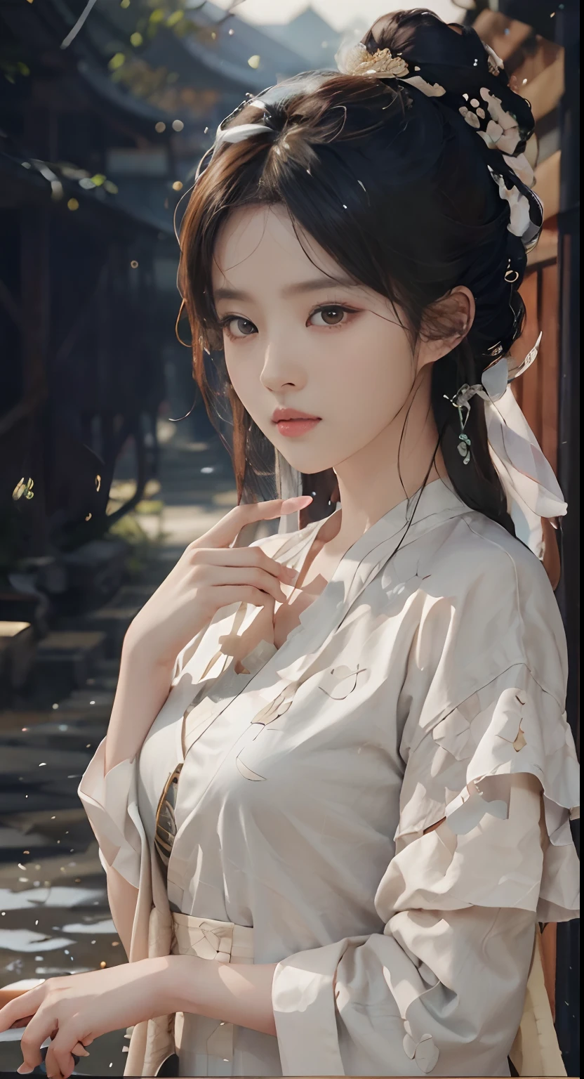 Allard Asian woman,Wearing a white shirt and brown bag, Guviz-style artwork, Guviz, Palace , A girl in Hanfu, Guweiz on ArtStation Pixiv, Guweiz in Pixiv ArtStation, guweiz masterpiece, author:Zhang Han, author:Fan Qi, Beautiful character painting, trending on cgstation