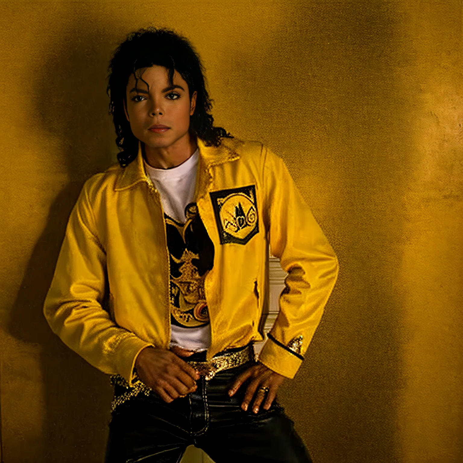 Michael Jackson in a yellow jacket and black pants, Michael Jackson, Michael_Jackson, com panos amarelos, Retrato de Michael Jackson, Retrato de Michael Jackson, Thriller, Fotografia Moonwalker, rei em amarelo, com ombreiras, O Rei em Amarelo, promo ainda, beautiful young prince, simetria!! ranger amarelo, Michael Jackson como Homem-Aranha, michael jackson moon dance, pose marcante