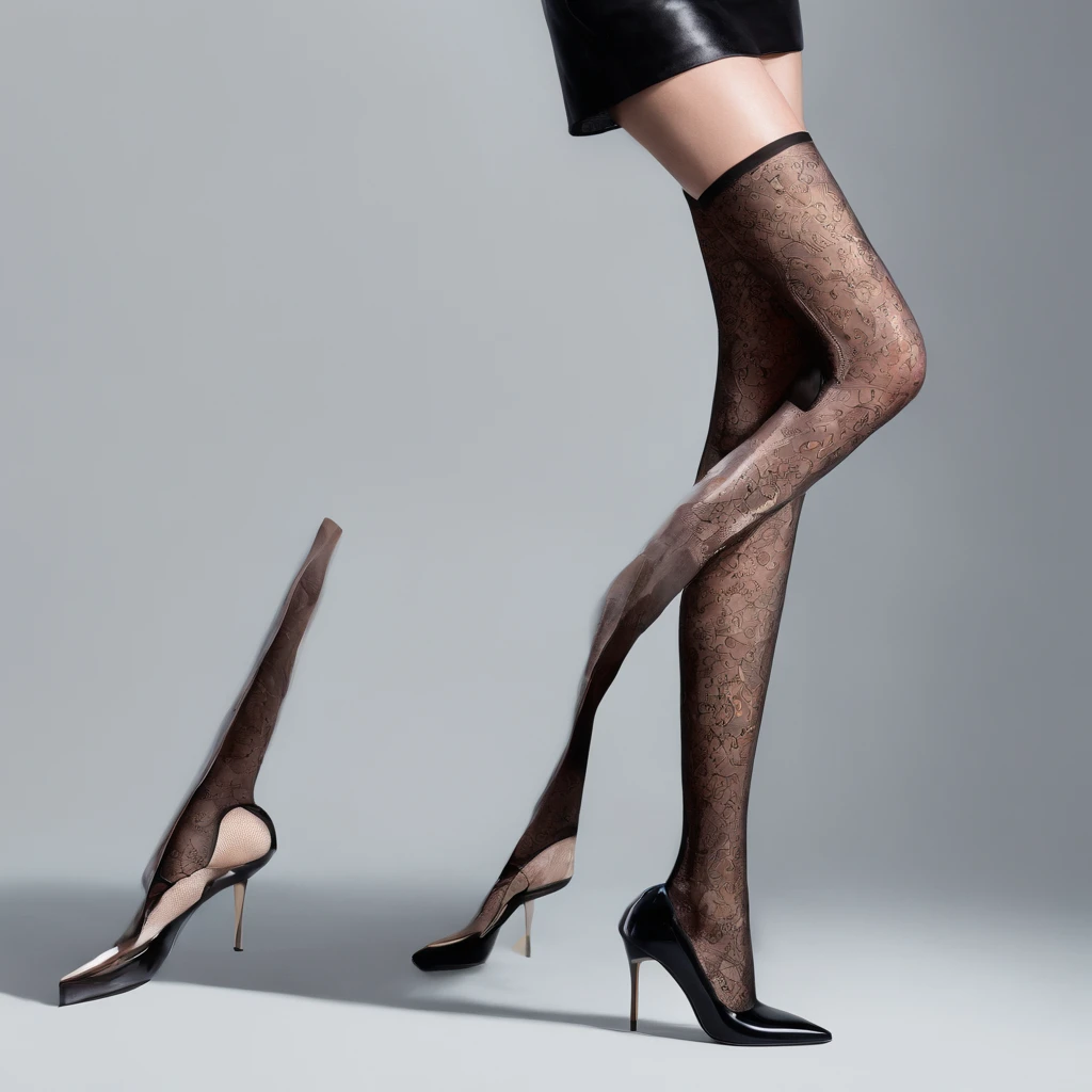 Legs only, one pair of legs, stockings, high heels