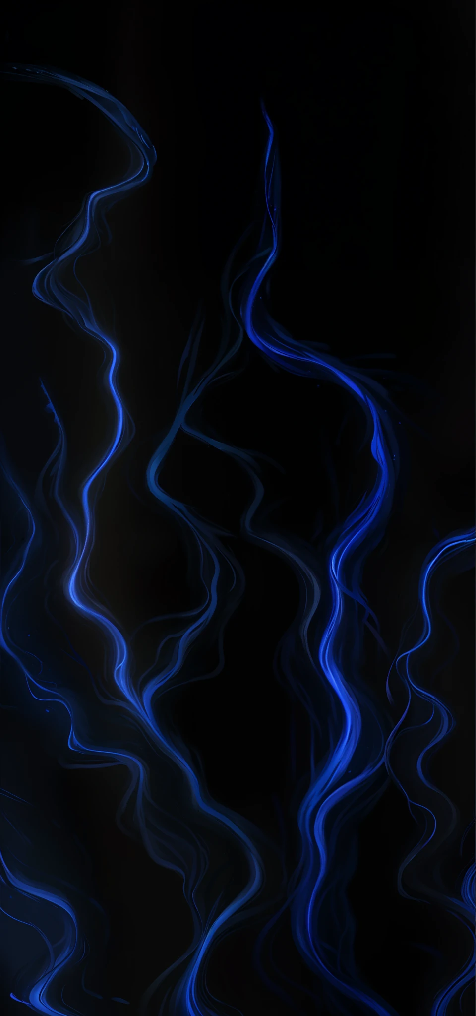 a painting of a river with blue streaks in the water, veios azuis brilhantes, veias brilhantes, veios azuis, veias luminosas, glowing tiny blue lines, veios brilhantes e brilhantes, raio azul crepitante, thin blue arteries, illuminated blue neon lines, gavinhas fluindo, veias fractais, veias fractais. ciborgue, luz neon azul escuro, blue bioluminescence
