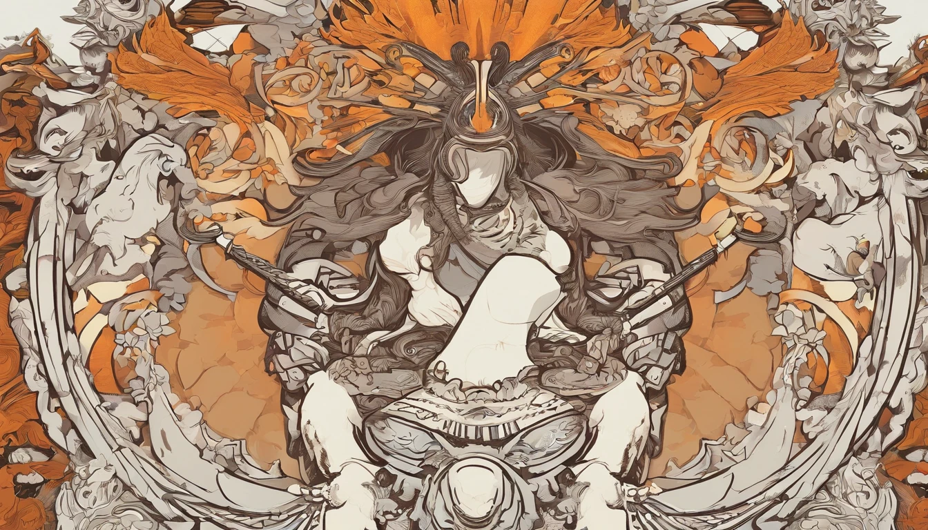 An armored paladin woman kneeling on one knee holding a flaming sword, abstract beauty, Centered, Looking at the camera, Facing the camera, nearing perfection, Dynamic, Highly detailed, smooth, Sharp focus, 8K, high definition resolution, illustration, adobe illustrator, flat, Art by Ramil Sunga, Casper Konefal, Nick Thornborrow, and Matt Rhodes