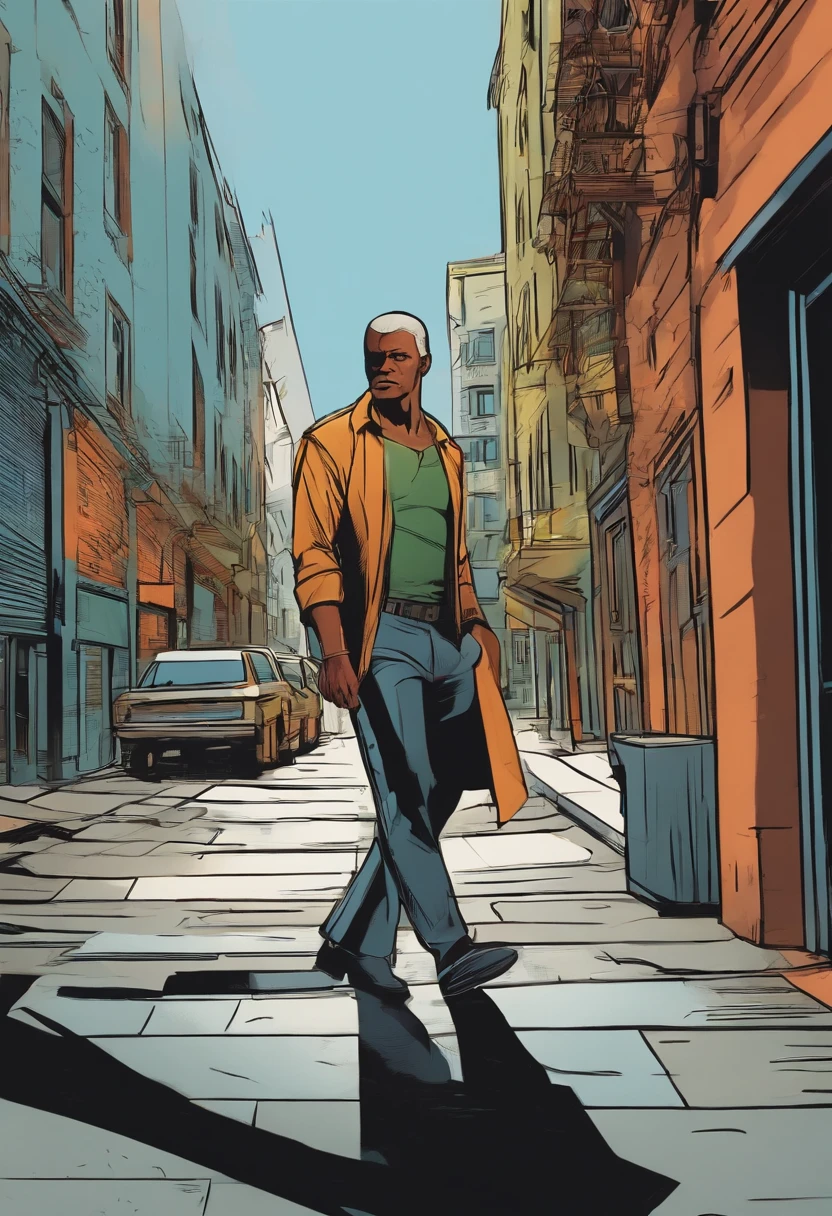 dutch angle asymmetrical view of a comic book character walking through a city:
asymmetrical::.8 --s 40 --style raw --c 8 --ar 16:9
