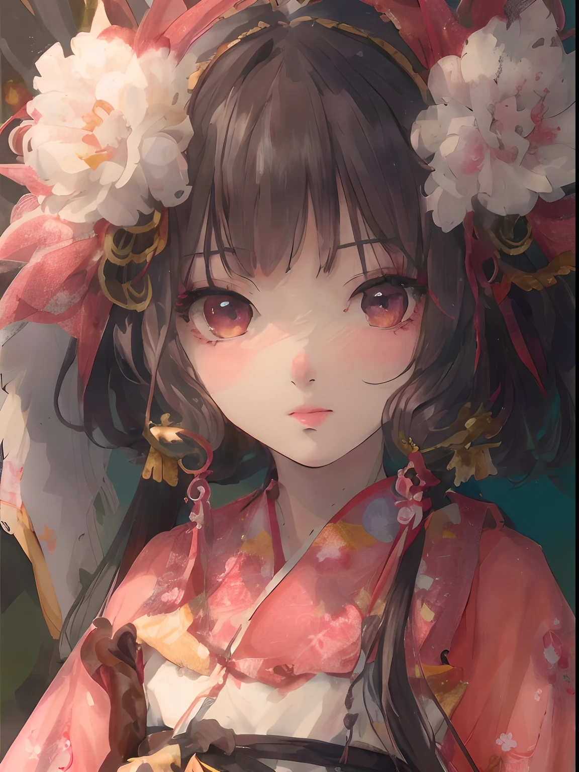 Anime girl with pink dress and white flowers in hair, guweiz, Detailed Digital Anime Art, guweiz on pixiv artstation, Beautiful Anime Portrait, guweiz on artstation pixiv, anime style 4 k, detailed portrait of an anime girl, artwork in the style of guweiz, portrait of cute anime girlbabes, portrait of cute anime girlbabes