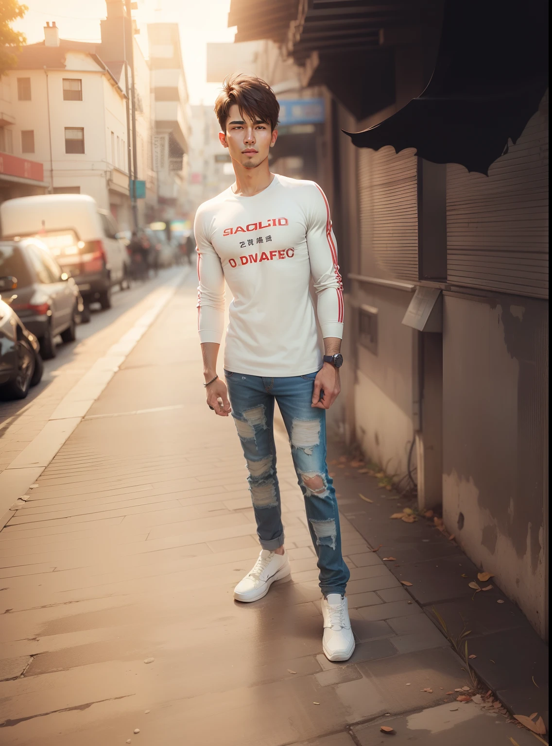 Change background handsome realistic face,