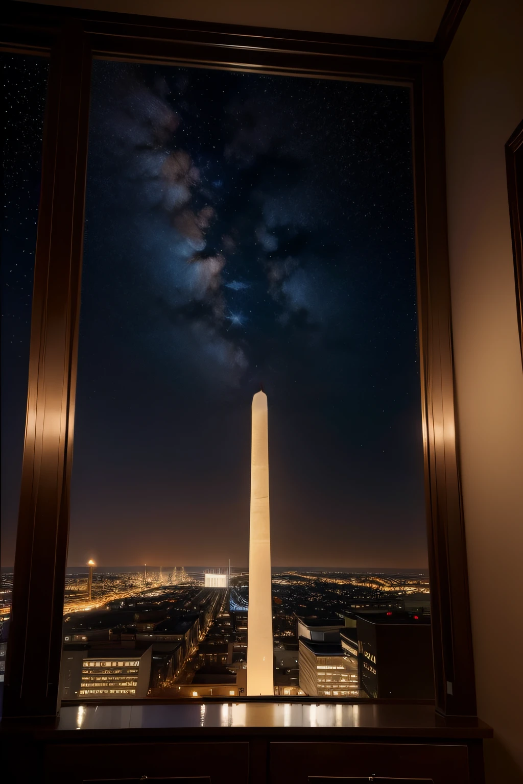 Washington, D.C.'s starry night sky from afar