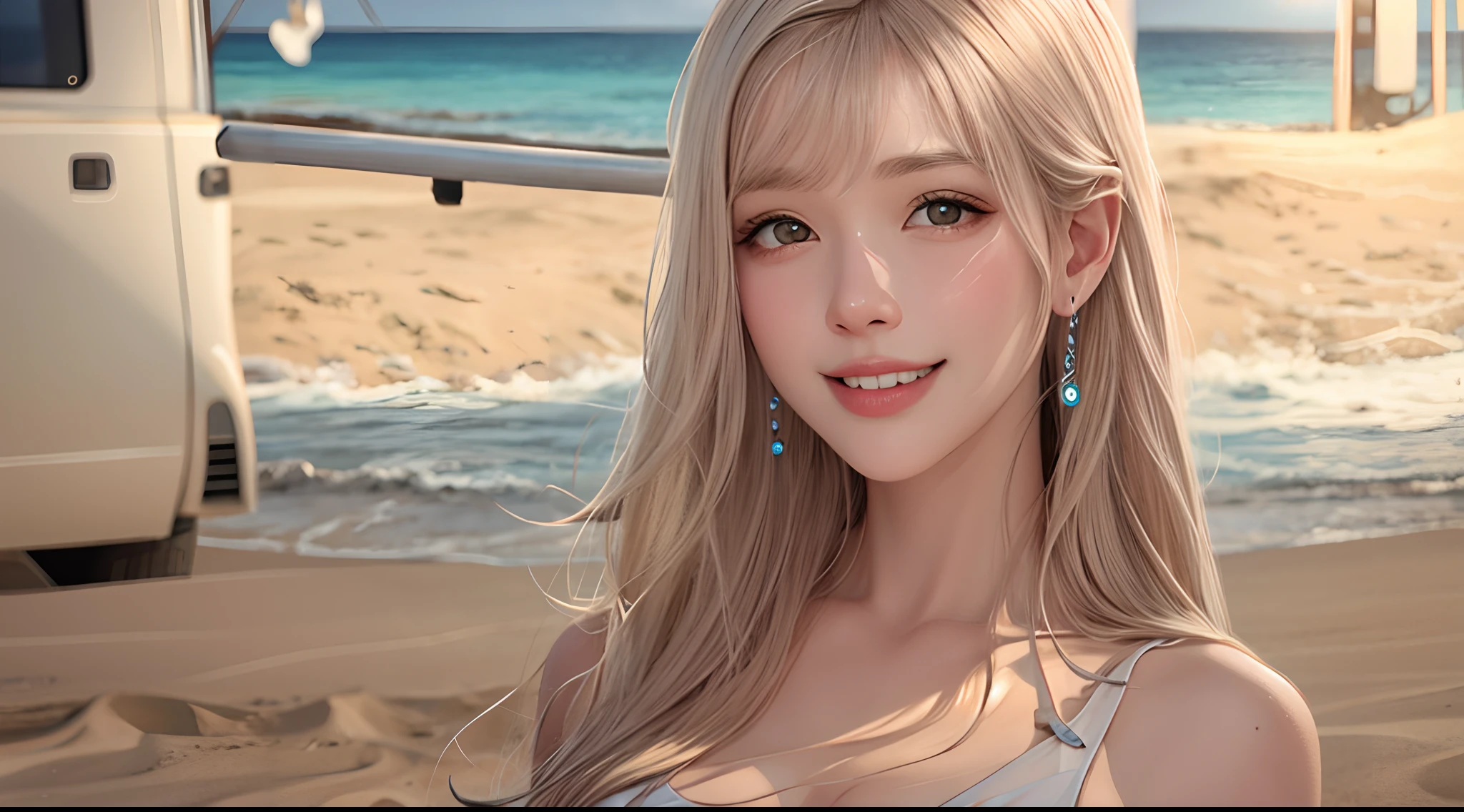 Modella koreana sorridente in perizoma bellissimo sedere su yacht di lusso in mezzo al mare sfondo capri