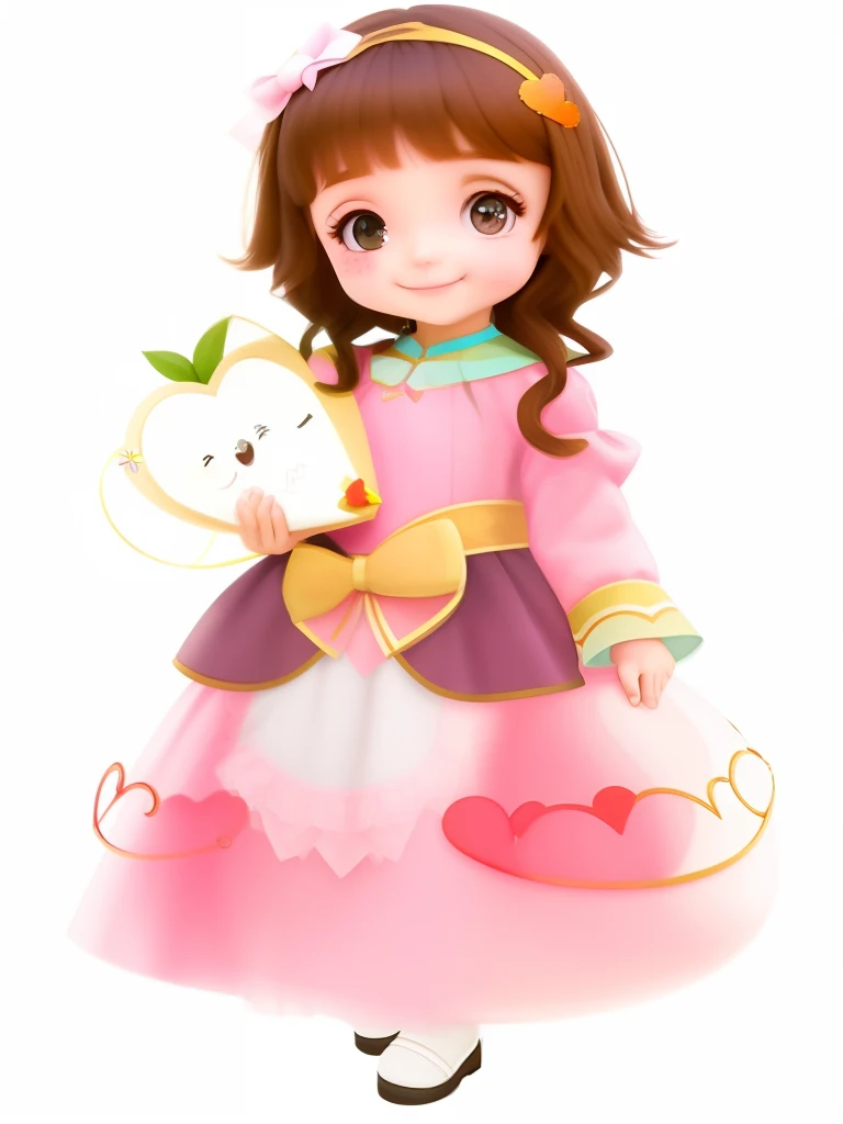 There's a little girl holding a heart-shaped box in her hands, Hana Alisa Omer, cute and adorable, lovely and cute, 1614572159, Looks doces, com um lindo sorriso, de uma menina anjo bonita, she is smiling and happy, she is smiling and excited, sorriso doce, full heart - face shaped like, cabrito princesa com coroa