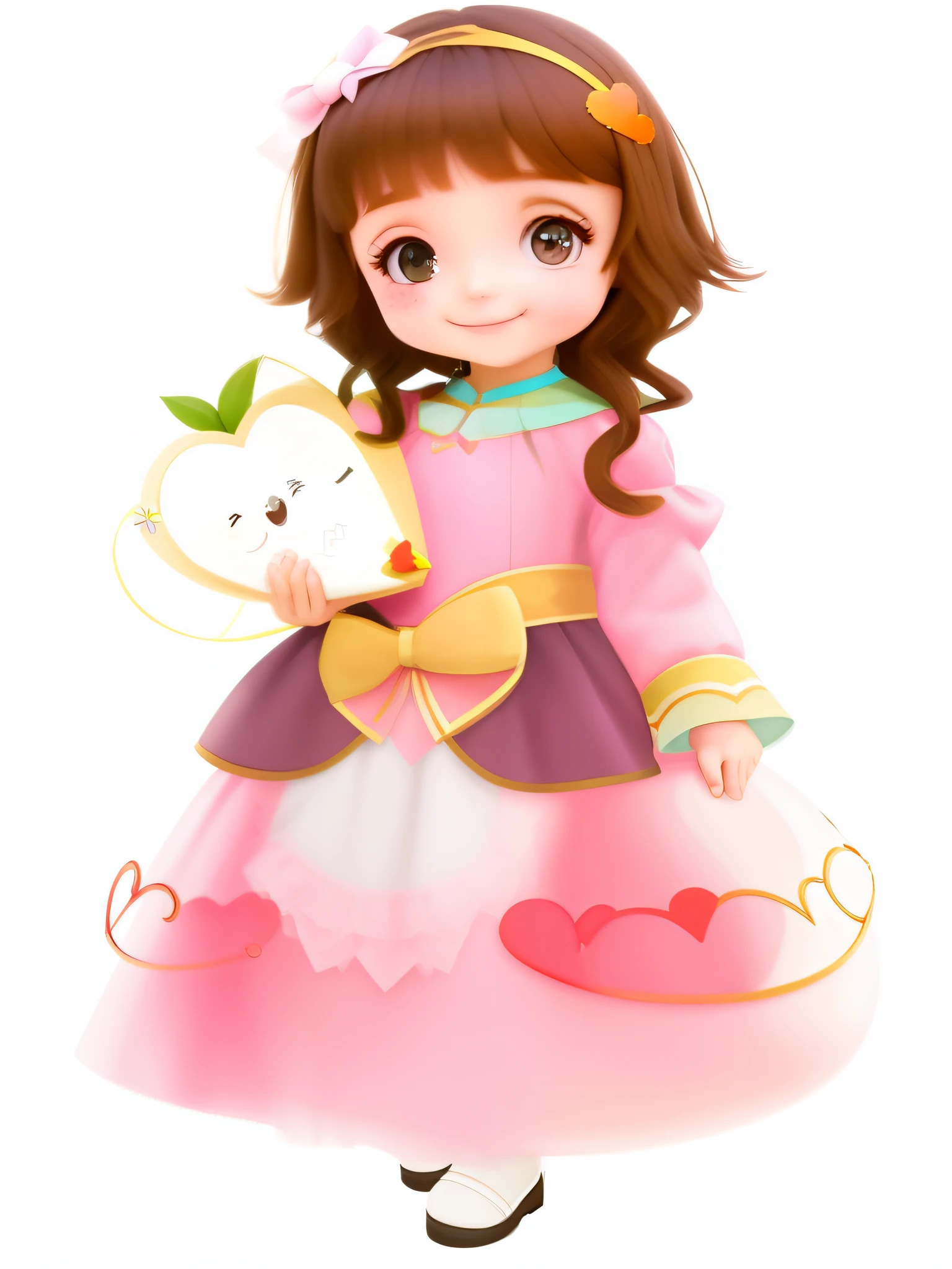 There's a girl holding a heart-shaped box in her hands, Hana Alisa Omer, cute and adorable, lovely and cute, 1614572159, Looks doces, com um lindo sorriso, de uma menina anjo bonita, she is smiling and happy, she is smiling and excited, sorriso doce, full heart - face shaped like, cabrito princesa com coroa