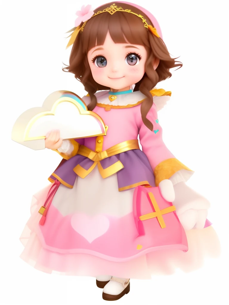 There's a holding a heart-shaped box in her hands, Hana Alisa Omer, cute and adorable, lovely and cute, 1614572159, Looks doces, com um lindo sorriso, de uma menina anjoa, she is smiling and happy, she is smiling and excited, sorriso doce, full heart - face shaped like, cabrito princesa com coroa