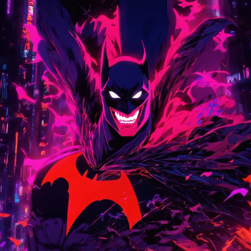 Bat man neon red