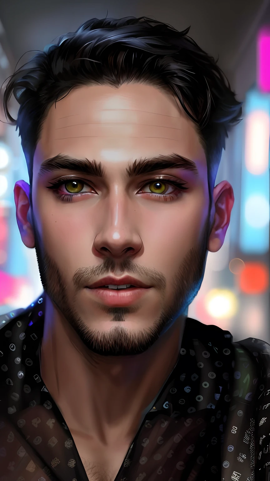 Change background cyberpunk handsome boy, realistic face, 8k, ultra realistic