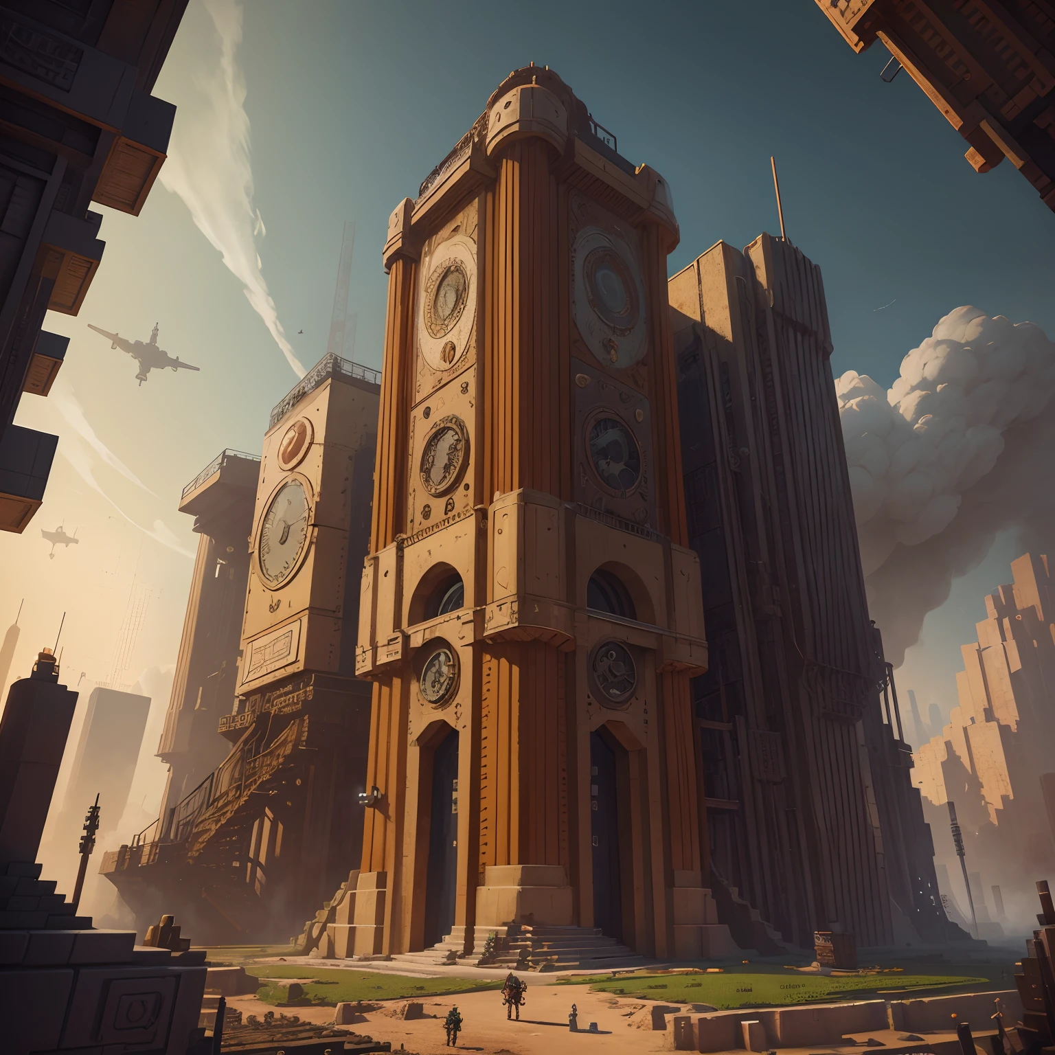 logo,Minecraft,steampunk,(best quality,4k,vector),(ultra-detailed,realistic:1.37),illustration,mechanical elements,vintage color palette,dimly lit environment,industrial machinery,adventure,player exploration,mixed with fantasy elements --auto