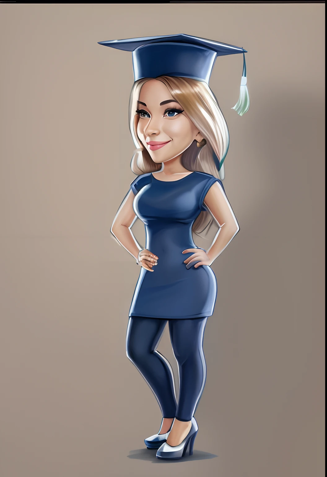 a cartoon girl in a graduation cap and dressed with a diploma, in cartoon style, arte dos desenhos animados, estilo caricatura, desenho animado de arte digital, charicatura, Retrato de corpo inteiro do personagem, pintura digital dos desenhos animados, arte digital dos desenhos animados, retrato dos desenhos animados, personagem de desenho animado, Cartoon style illustration, caricature illustration, desenho animado altamente detalhado, retrato de corpo inteiro, retrato de personagem de corpo inteiro, arte dos desenhos animados