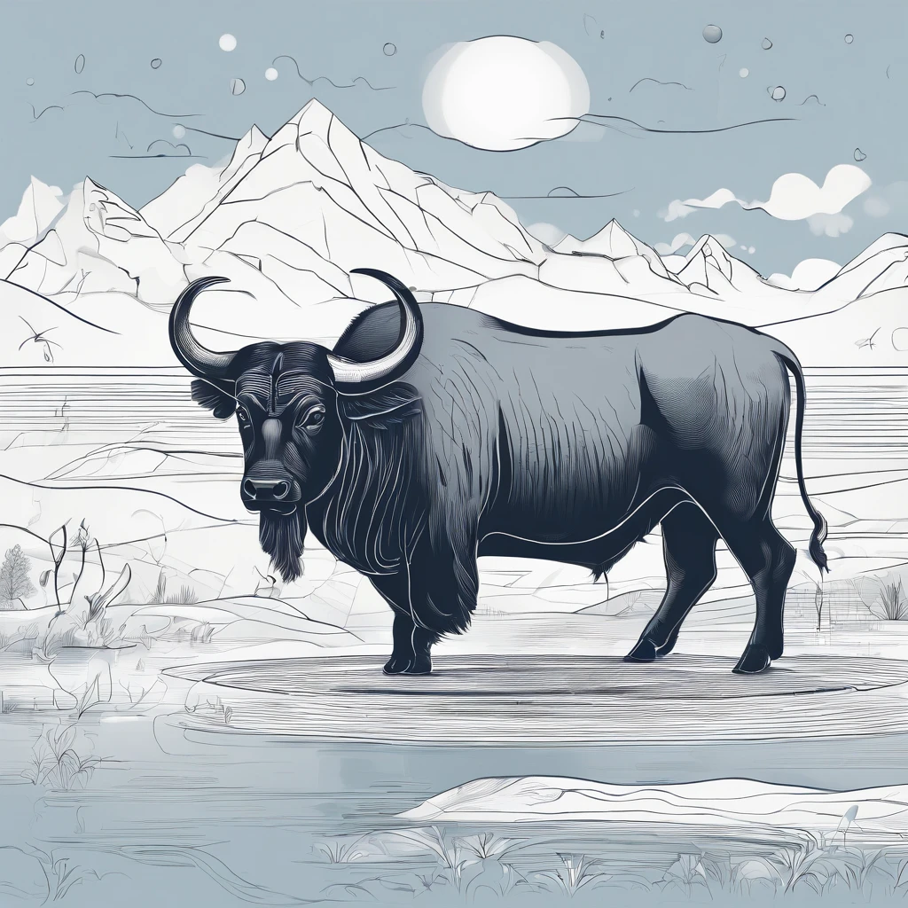 water Buffalo with dark grey and tan fur blue fins and a Angler antennae with a glowing ball of light, best quality, masterpiece