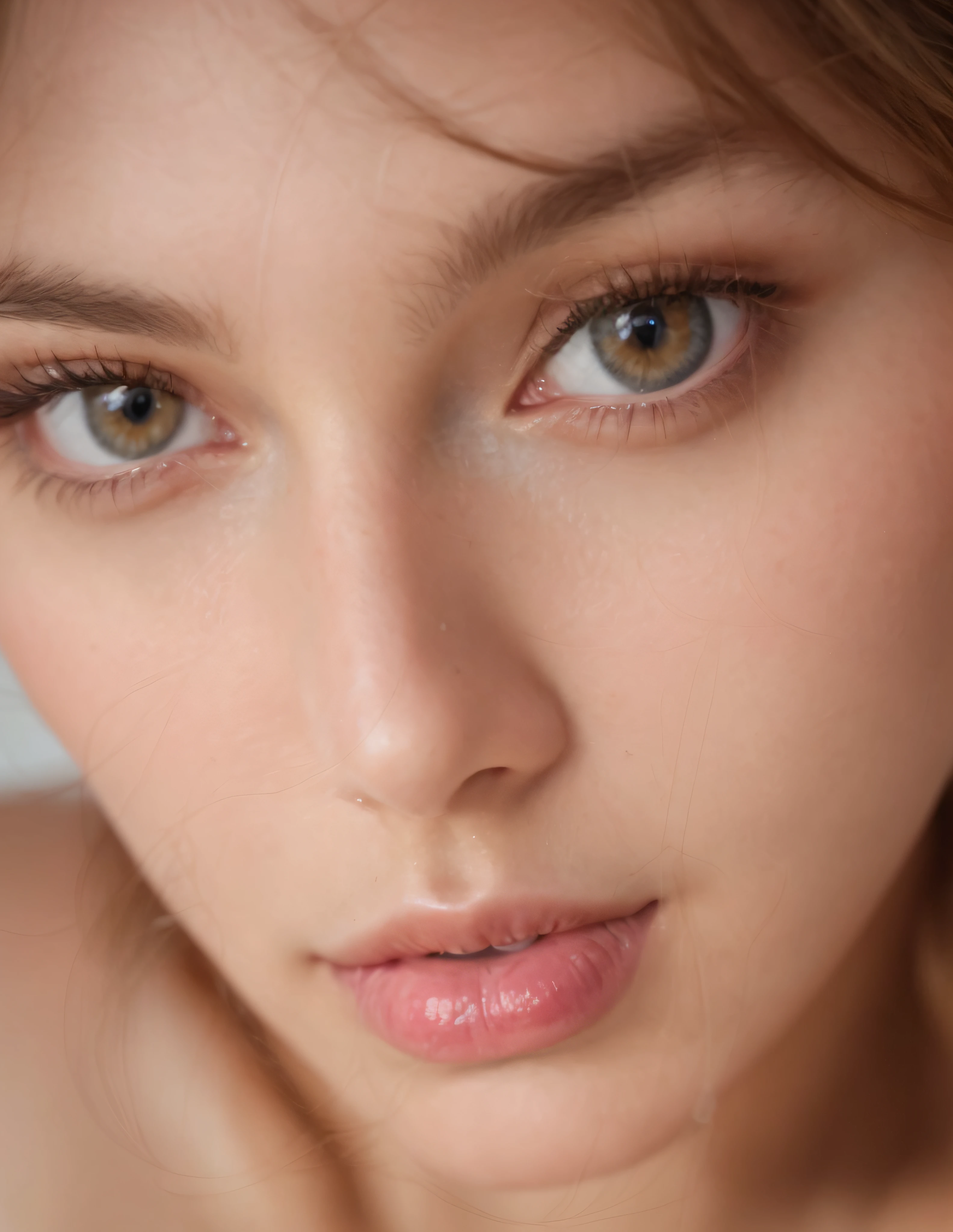 There is a woman with a very large breast posing for a photo, soft portrait shot 8 k, Gros plan visage parfait, Portrait Sophie Mudd, Highly Detailed 8k Face, Close-up of the face, 8K photorealism, WLOP Peau brillante, photorealistic beautiful face, dewy skin, hyper-realistic digital painting, Hyper realistic digital painting