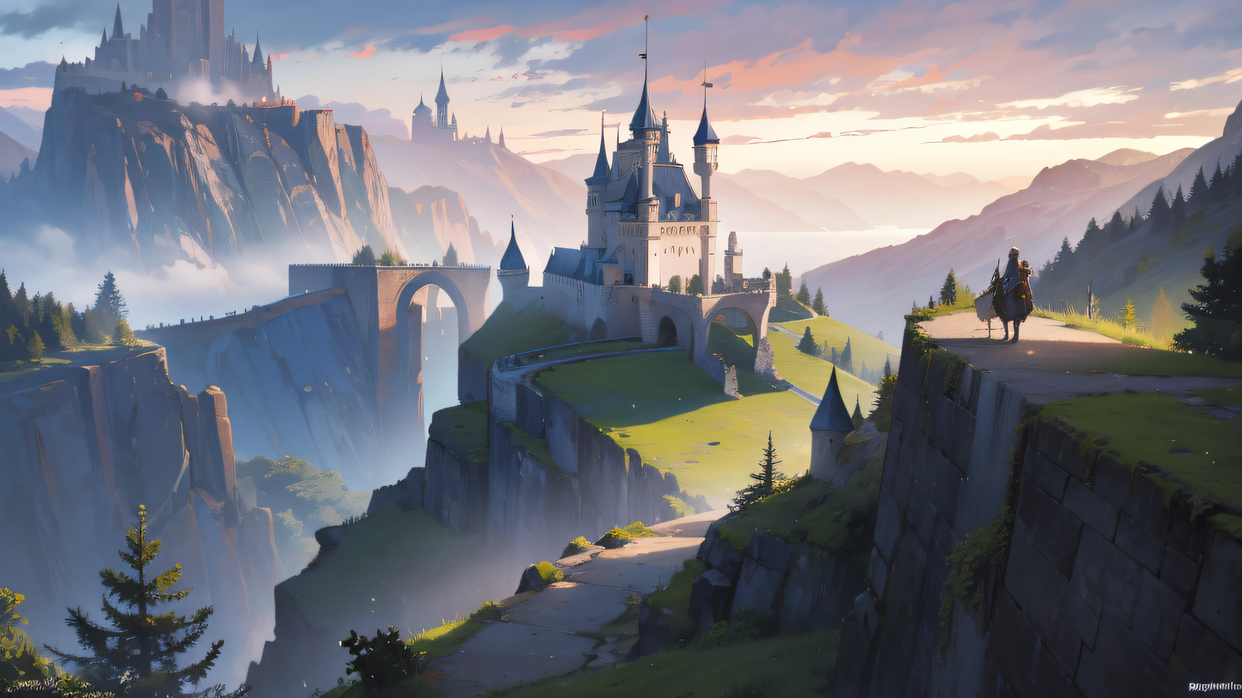 epic landscape, castle, afternoon