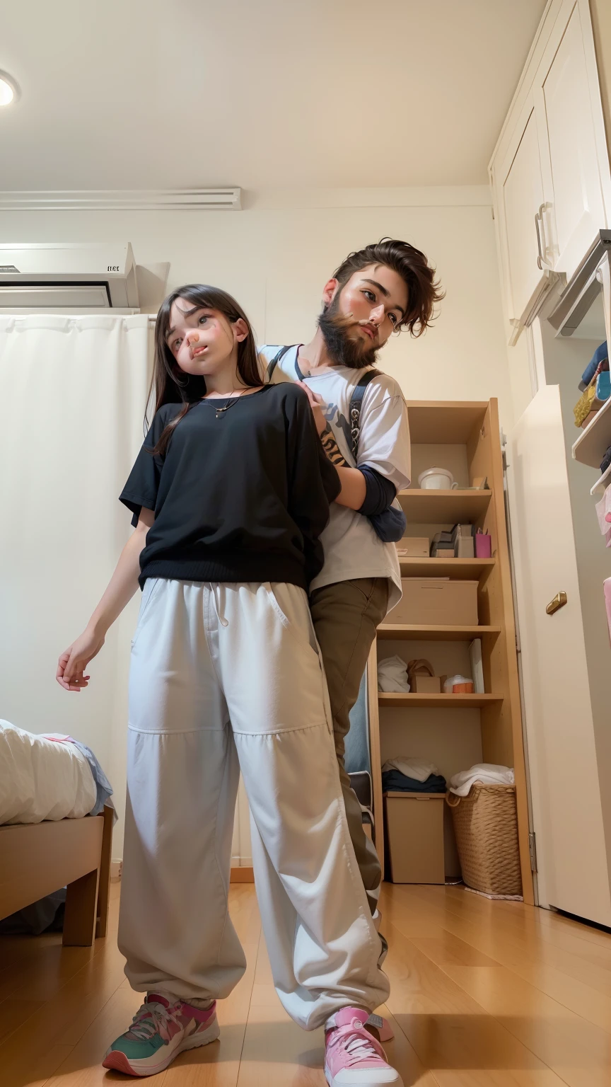 cute girl girls change clothes and boy the clothes change background change bich and sun 8k ultra love cute girl and boy beard boy girl realist girl eyes middle boy shortbeard