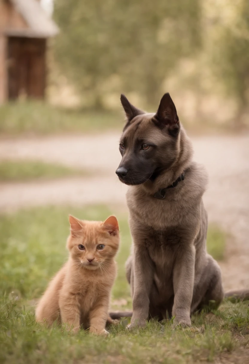 gato aduto e cachorro aduto juntos