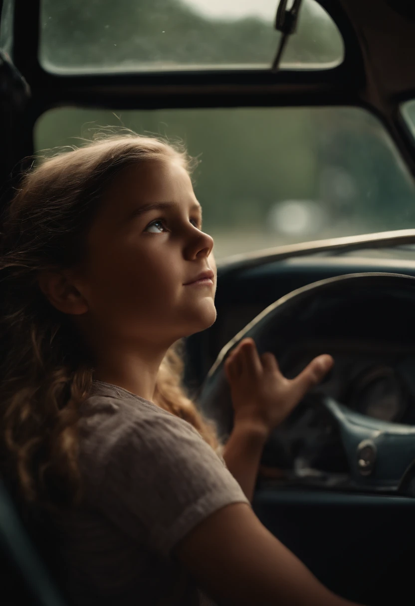A young girl asking for a ride to the trucker who had the truck window open .