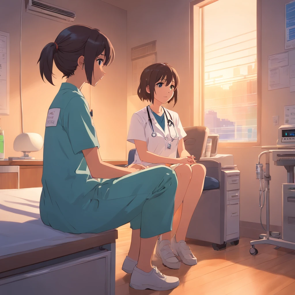 Girl in a therapy session talking to a doctor