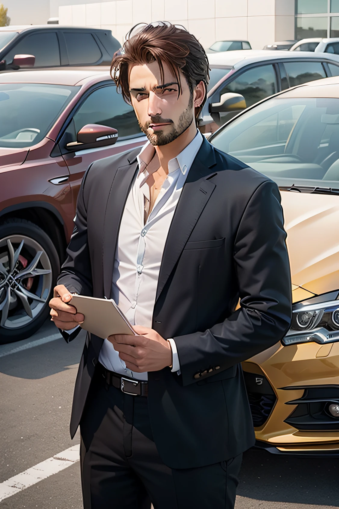 a guy selling cars at a dealership