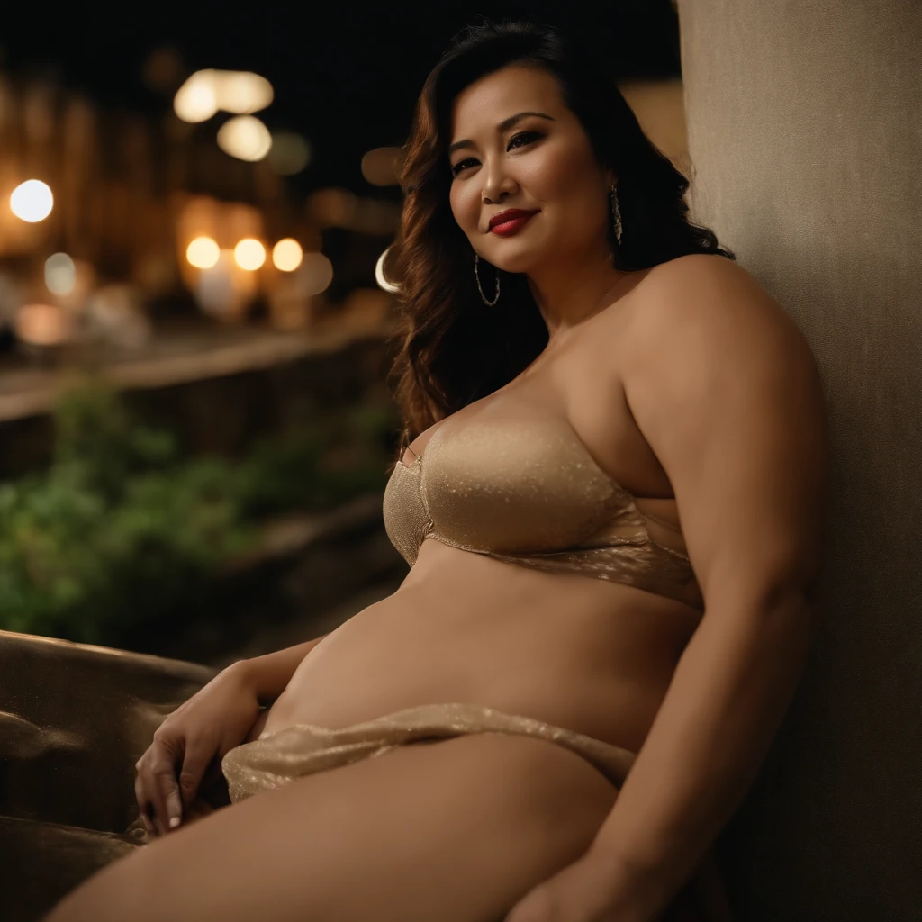 ((1thick curvy milf:1.3)), 40 yo:1.0, ((vietnamese celebgram milf:1.5)), (((Trang Lou vietnamese celebgram))), long twintail dark hair with side bangs love lock, brown eyes, fairer skin, (((macromastic natural mommy milker breasts:1.2))), large natural dark-brown used dark nips, erect hard large nips, ((cute bushy pubic hair)), thick woman, meaty tummy, wide breedable hips, thick thighs, mombod, ((curvy milf body)), biceps, (((spreading legs arms behind head))), ((back arching)), (chocker), wearing nothing at all, ((naked :1.2)), sweating profusely, stylish high-heels, ((settings: dirty slum dumpster at night)), ((surrounded by homeless beggars)), ((night light)), extremely detailed face:1.2, ((kum on armpits)), absurdres, high res, ultrasharp, 8K, (((masterpiece))), lustful eyes, perfect face, full-body dynamic angle, looking at viewer, ((getting fcked silly by an obese man))