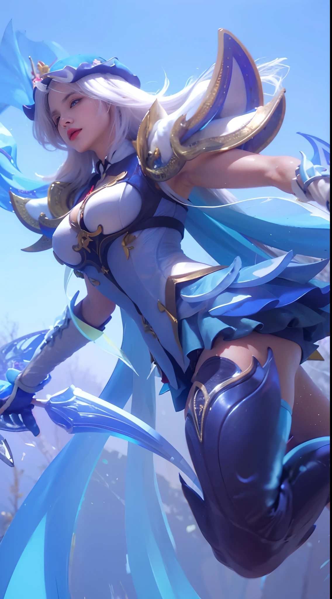 ((ultra high resolution 8k)) the most beautiful girl, the most beautiful of all, pink lips, Digimon\(Angewomon\), transparent fiber helmet, transparent blue helmet, sexy outfit,\(angewomon\),1girl,solo,large_breasts, steampunk