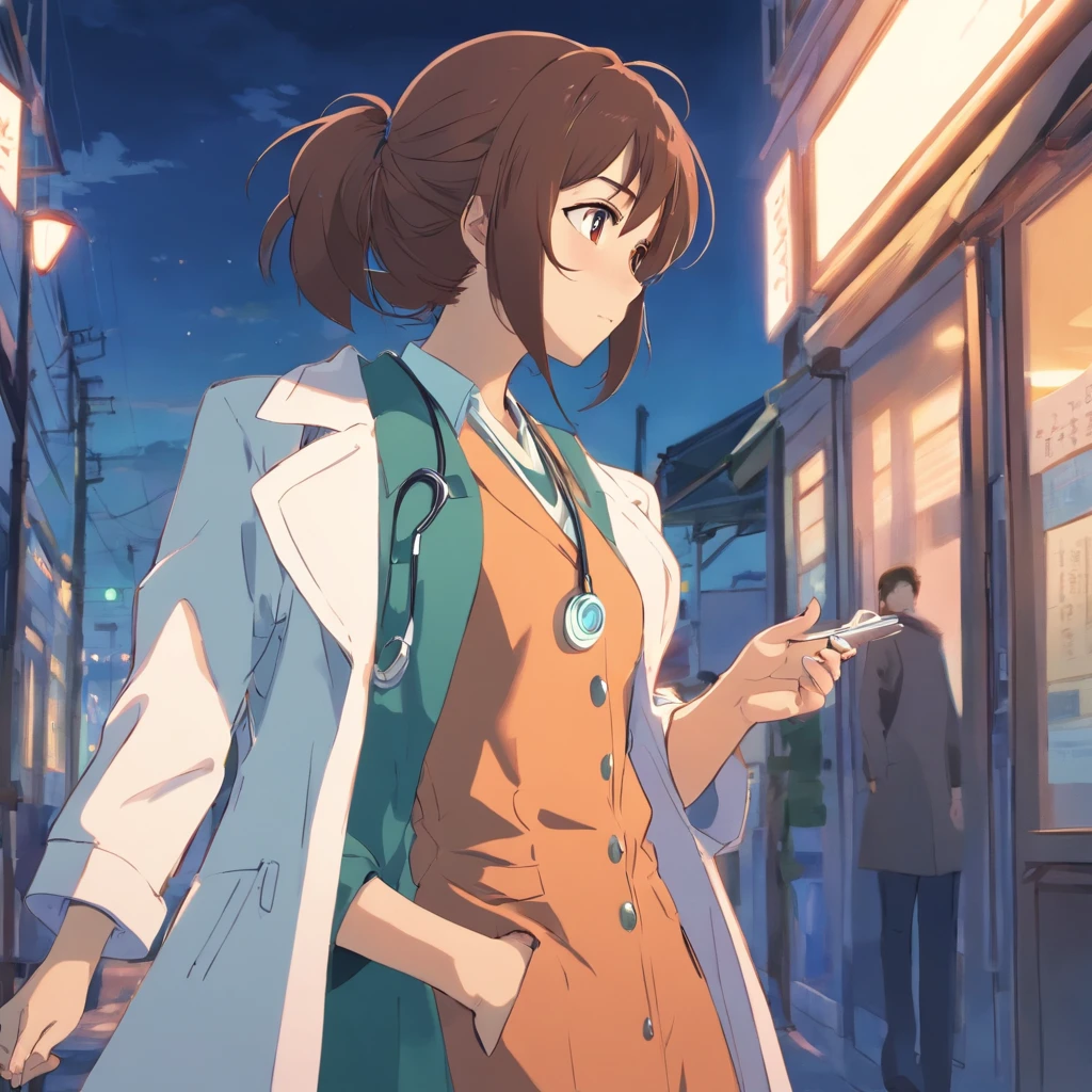 The female doctor says talking to the girl in a cosultorio
