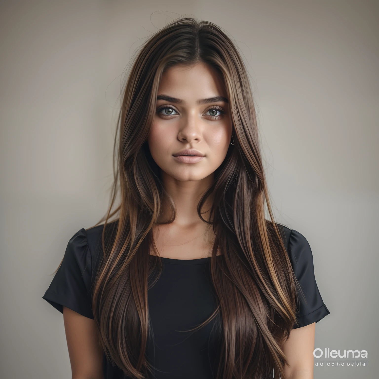 um close up de uma mulher com cabelos longos vestindo uma camisa preta, foto retrato suave 8 k, modelo bonito da menina, modelo feminino bonito, menina jovem bonita, lindo modelo jovem, retrato bonito da menina, menina modelo bonita, retrato de alta qualidade, menina com cabelo longo, mulher bonita jovem, menina com cabelo castanho escuro, mulher jovem bonita, mulher jovem muito bonita, olhos castanhos escuros brilhantes, 8k