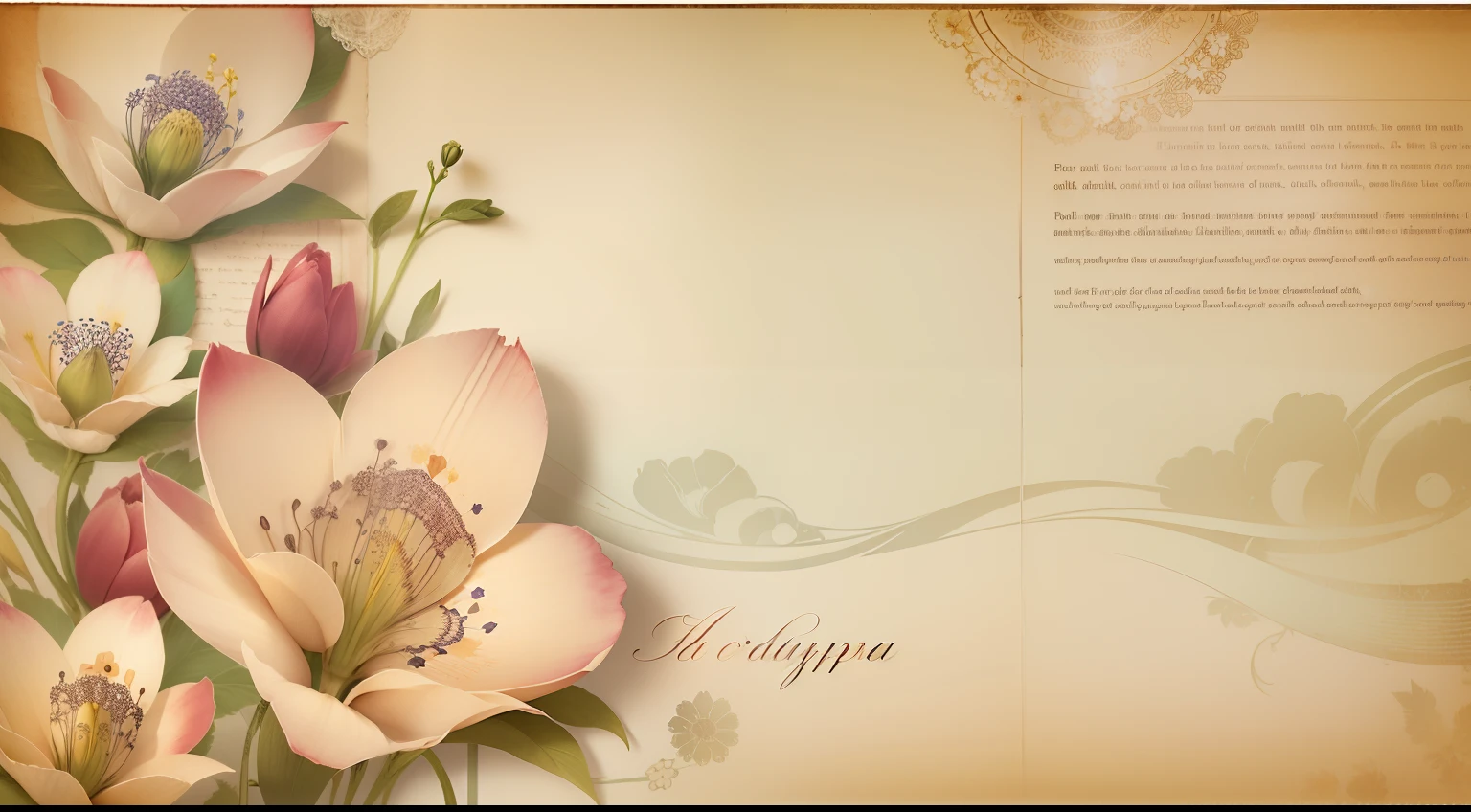 background de papel envelhecido reciclado detalhes de flores vintage, Beautiful and elegant and balanced composition