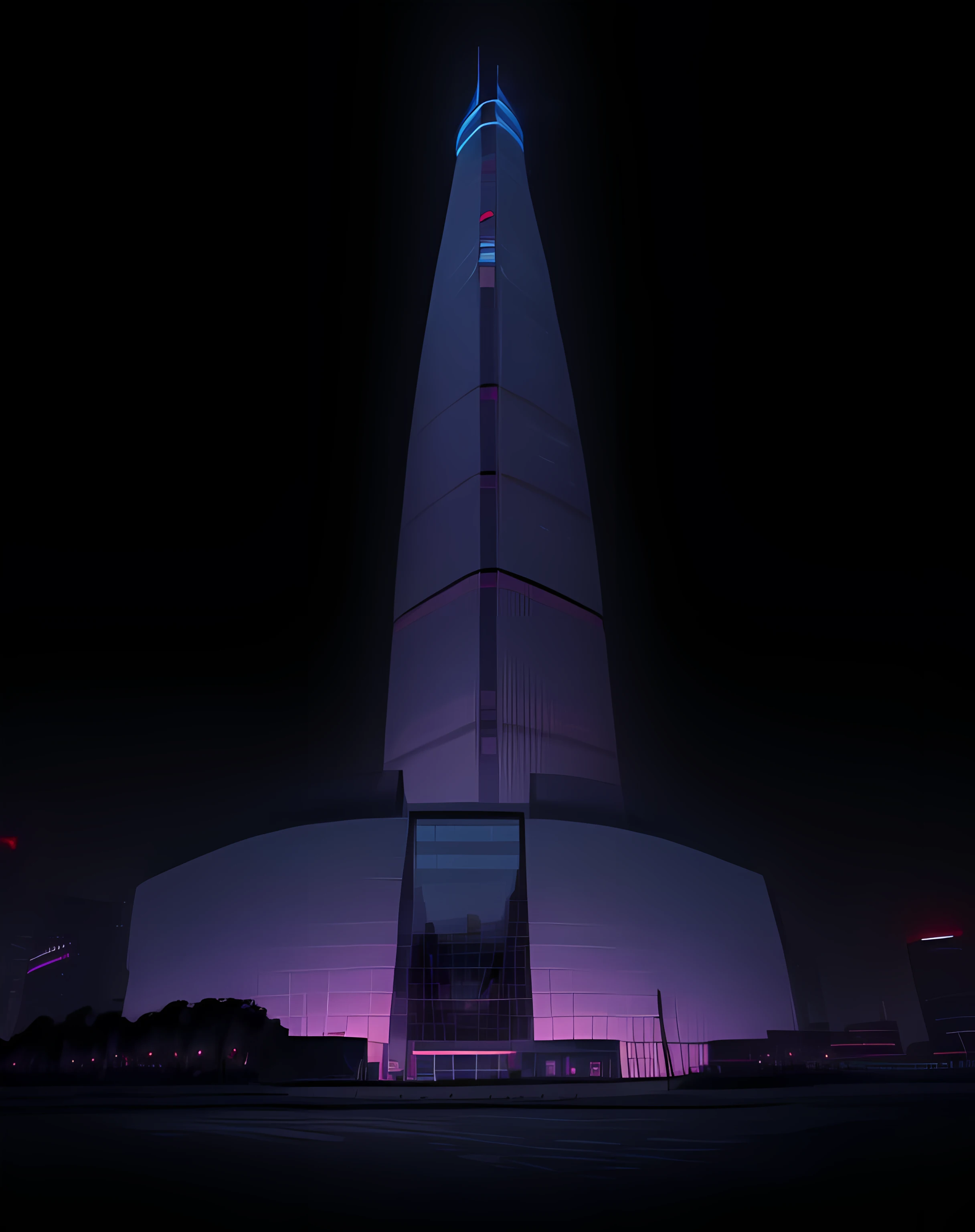(2d minimalism vector illustration 8k: 2), Vectorize the image
skyscraper, minimalism, art, Lotte Tower in Seoul, simple art, black background, best colors, wide lines, clear contour, night background