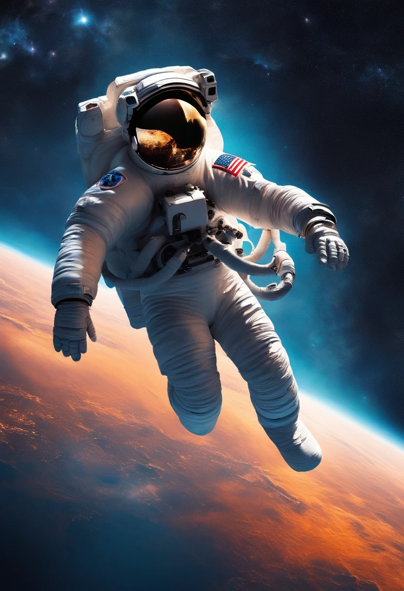 Astronaut floating in space