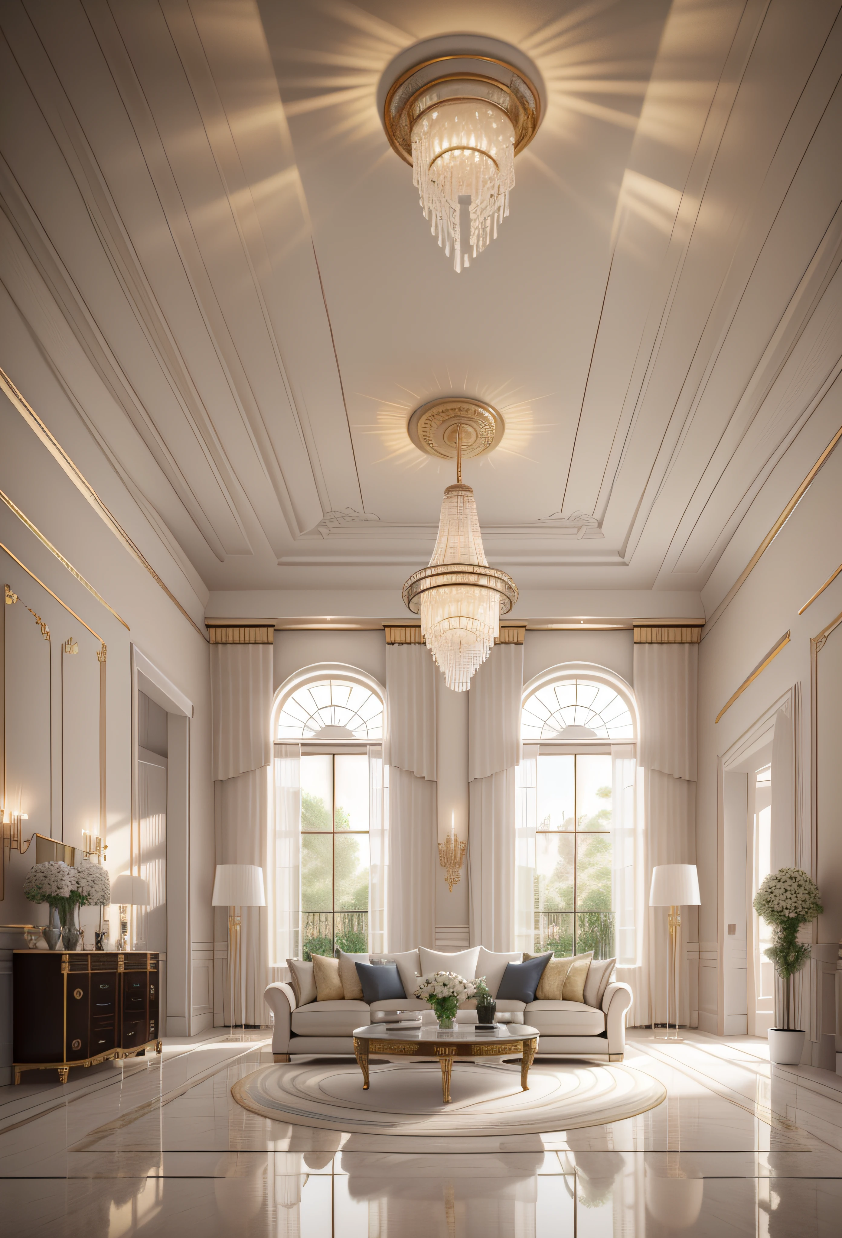 European-style living room, interior decoration details, decoration design drawing --v 6