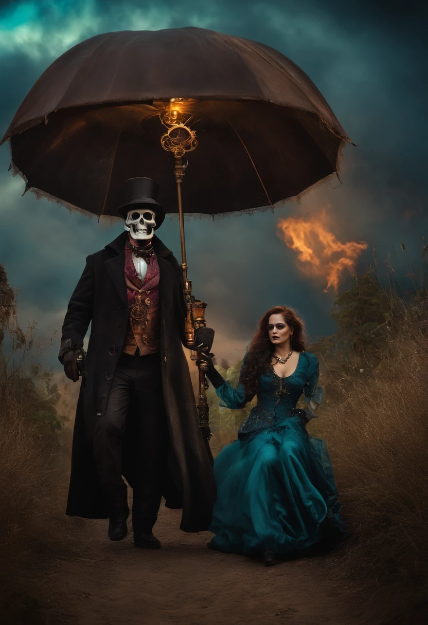 death trip srenade, reaper playing, steampunk style