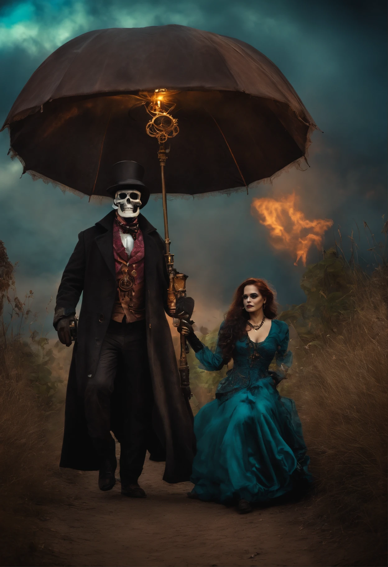 death trip srenade, reaper playing, steampunk style