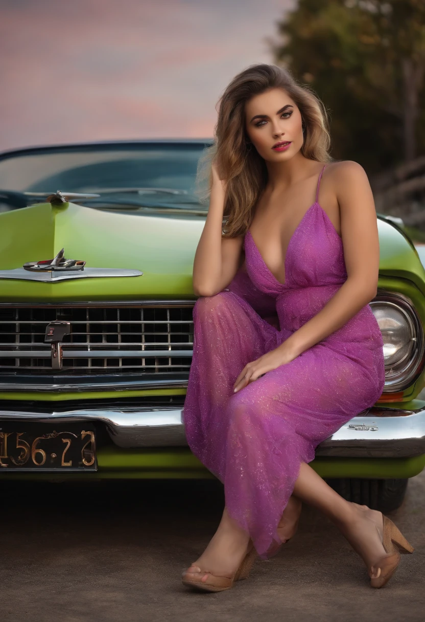 girl next to car