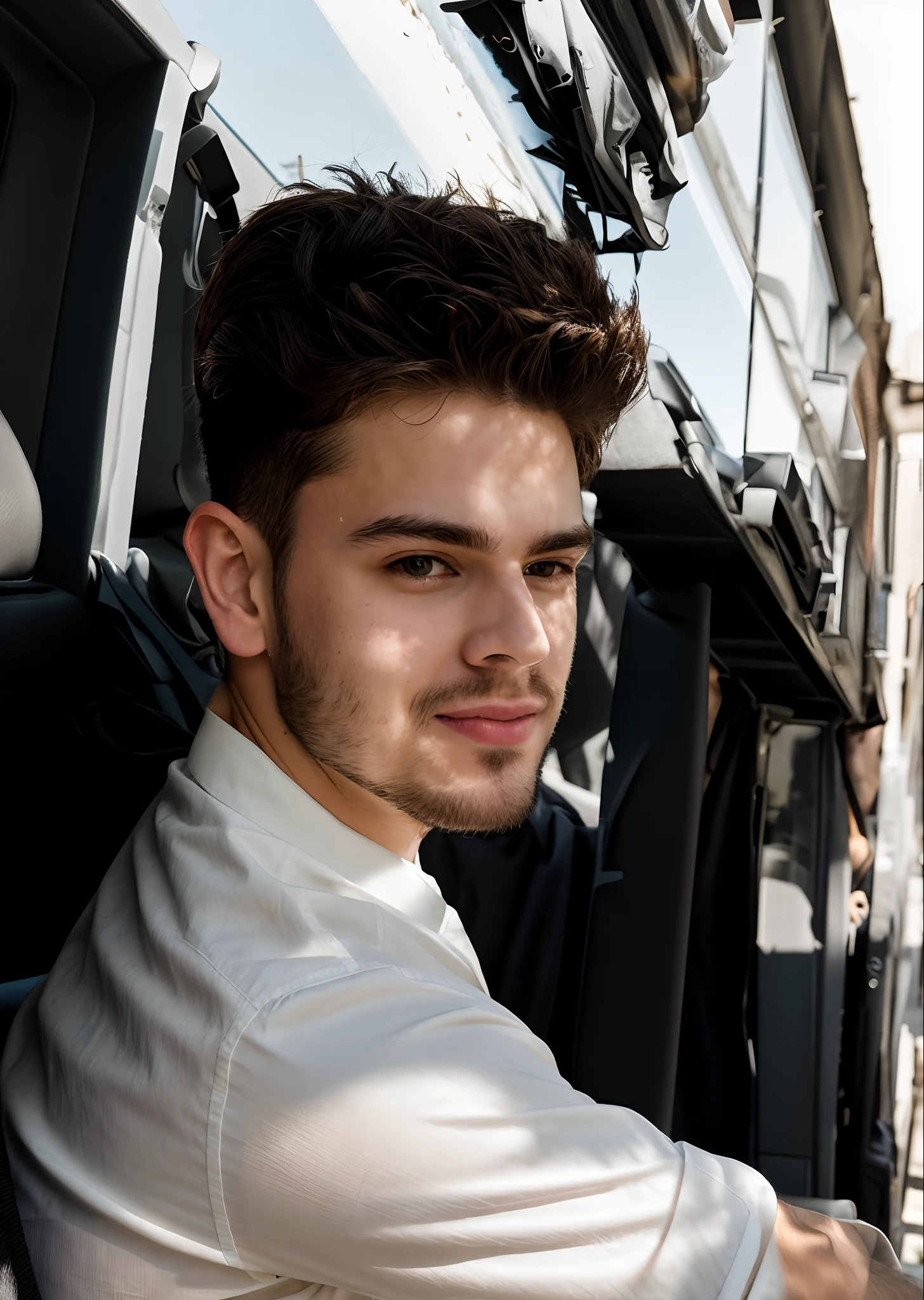 RAW photo, face portrait photo of handsome 26 y.o Men, realstick face, wearing black dress, happy face, hard shadows, cinematic shot, dramatic lighting, hero look, smart boy, sunglass,