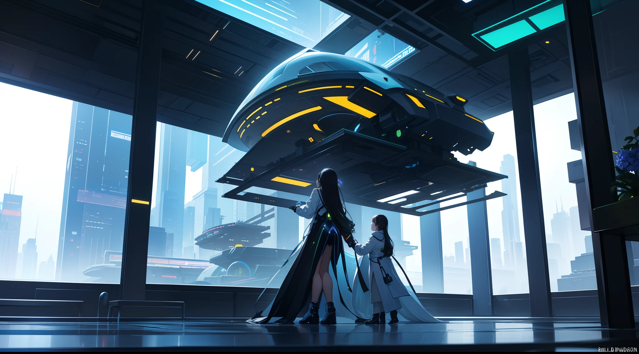 Description of Futuristic Portrait of My Fantasy, Imagine yourself in a unique and futuristic scene, Where there are stunning vertical buildings and buildings suspended in the air, You see self-driving electric cars moving smoothly on the roads, Personal aircraft that fly in the sky safely and quickly, Feel the thriving life and advanced technology in every aspect, You find yourself in a huge vertical garden, Where plants and trees grow on vertical walls and ceilings, You see illuminated plants emit shimmering colors and create mesmerizing views in the dark, Enjoy the presence of advanced entertainment centers, Where you can immerse yourself in virtual reality worlds, and interact with intelligent robots, Feel excited and motivated as you explore these futuristic technologies, ((In the night)) ,8k, Quilty Altitude, Realistic, Beautiful realism, outstanding detail, RAW photo, Light and cool lighting, realistic photo, Cel shaded, Gel lighting, ultra-detail