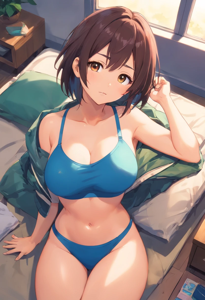 NSFW,obra prima, qualidade superior, oi-nada, iono1, 1girl em, nu completo、Corpo rechonchudo, figura gordinha、corpo chicoteado、corpo voluptuoso、Tipo de corpo do chicote、Espalhe bem as pernas,Seios estourados、peito super gigantesco、gigantic sagging breasts、seios grandes,Seios colossais,((Suor em massa,embarrassed expression)),Tremendo de medo、Roupas com vista para o decote、roupas semitiradas、Roupas que foram retiradas、roupas com seios expostos、Despir-se、Exposed underwear、 destacar-se、Xixi、Omorashi、Vazando muito xixi、Xixi pesado、vazamento de xixi、Pee hard、Vazando muito xixi、Eu posso ver calcinha、Protruding bra breasts、O-Cup Peito、パイズリしている、Grande Transcendente Grande Transcendente、