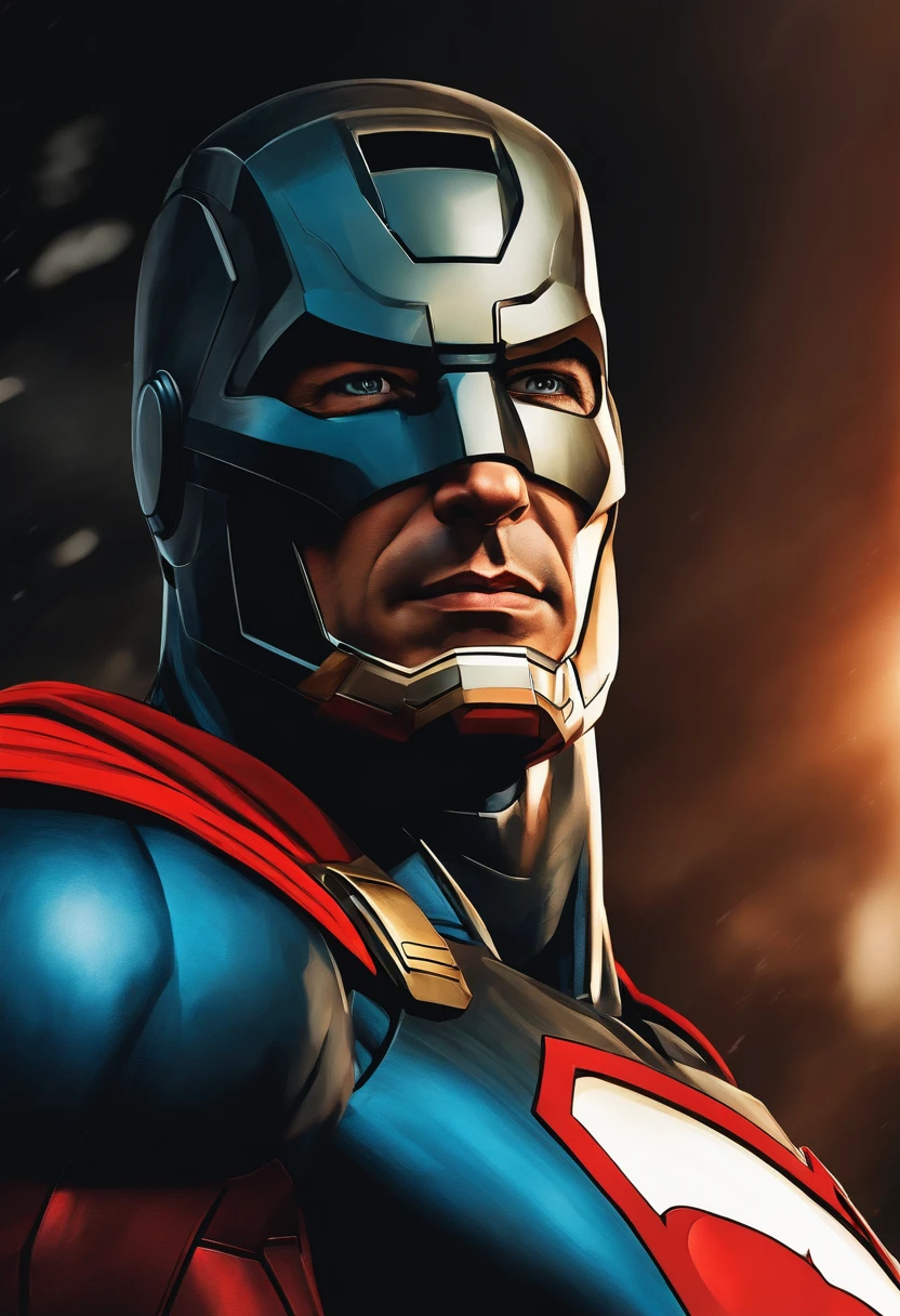 A fusion between Superman from Dc, and Iron Man from Marvel.