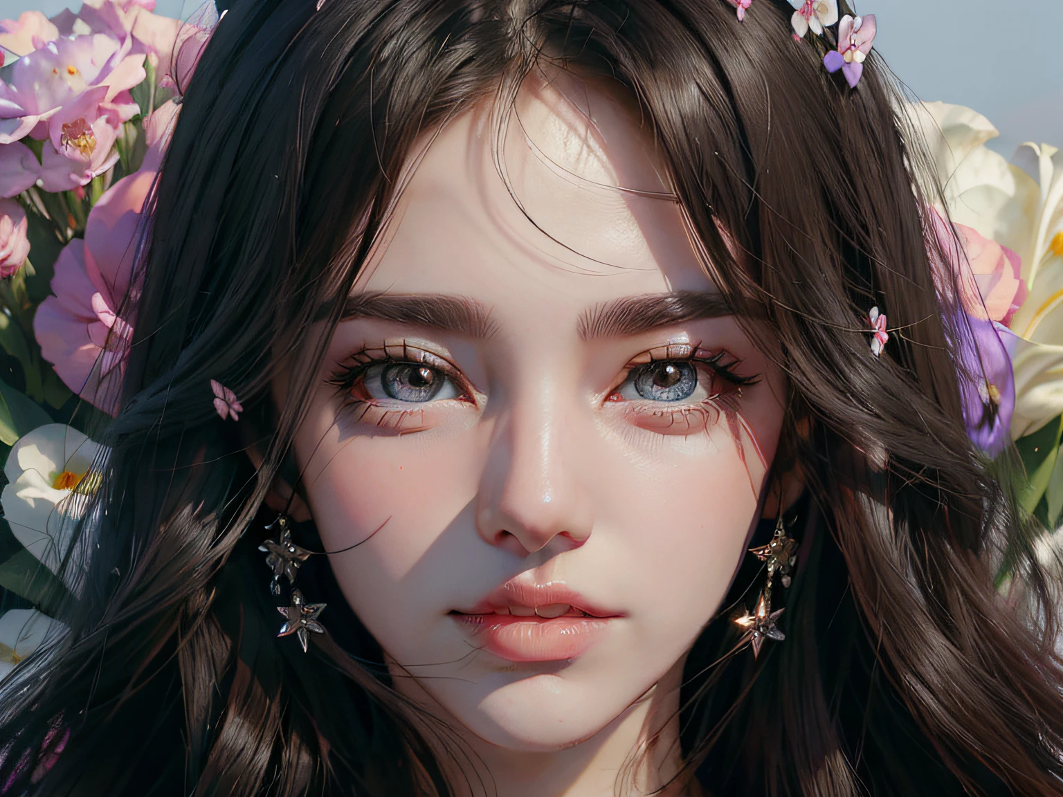 HD face details,short eyelashes,