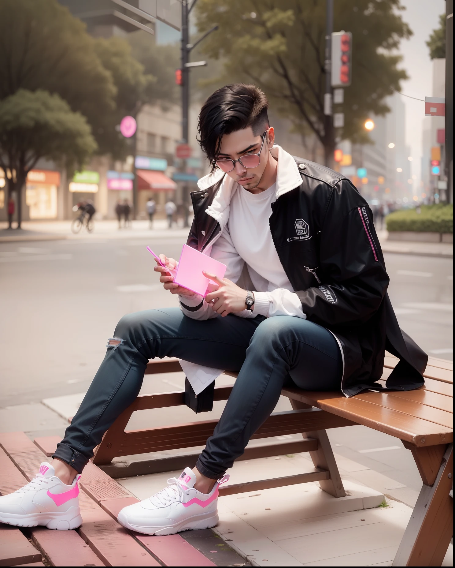 Change the background into neon city